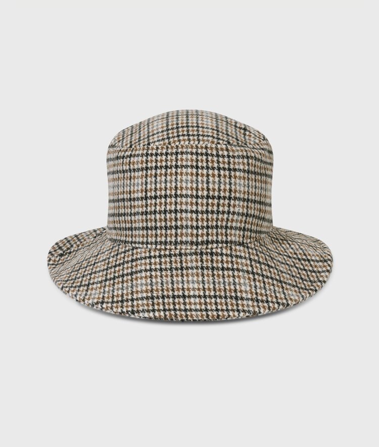 10DAYS Wool blend check hat champagne 10Days