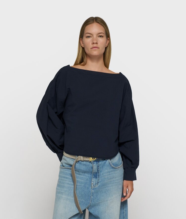 10DAYS Boatneck blouse poplin night sky 10Days