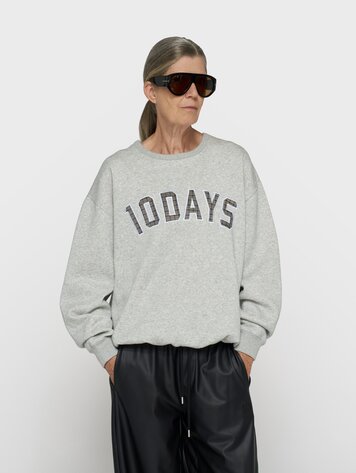 10DAYS Statement sweater logo light grey melee