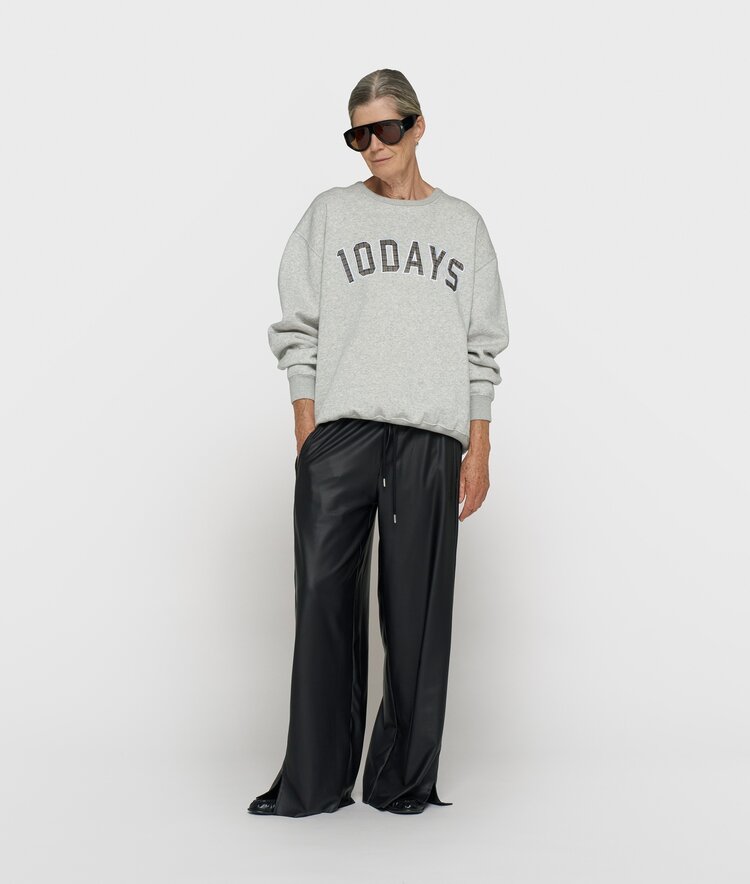 10DAYS Statement sweater logo light grey melee 10Days