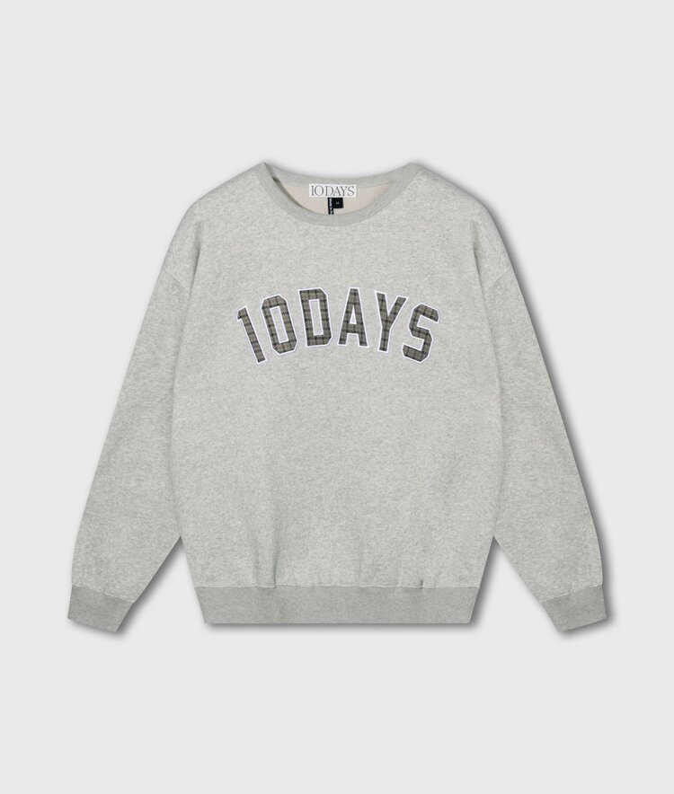 10DAYS Statement sweater logo light grey melee 10Days