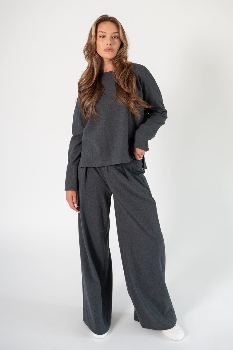 Corel Amsterdam Ella pants pleated anthra melange Corel