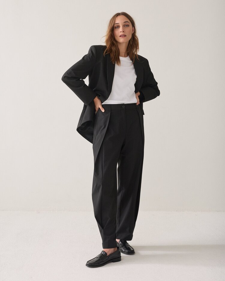 Summum Woman Trousers pinstripe black Summum Woman