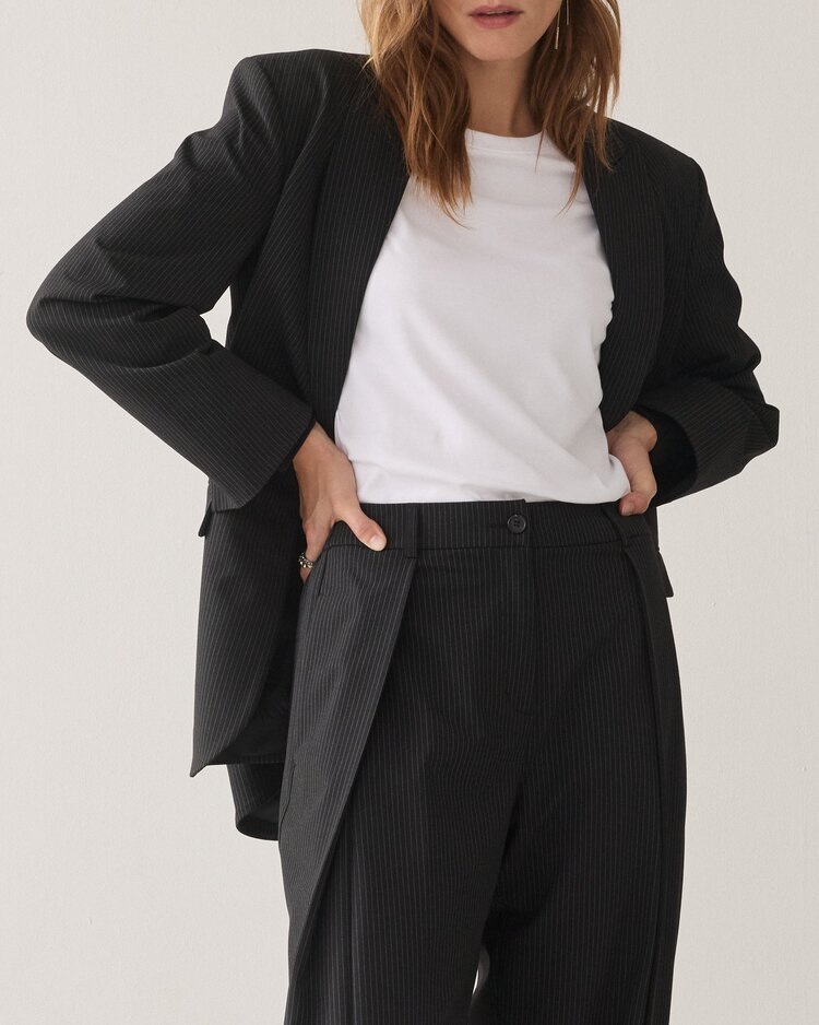 Summum Woman Trousers pinstripe black Summum Woman