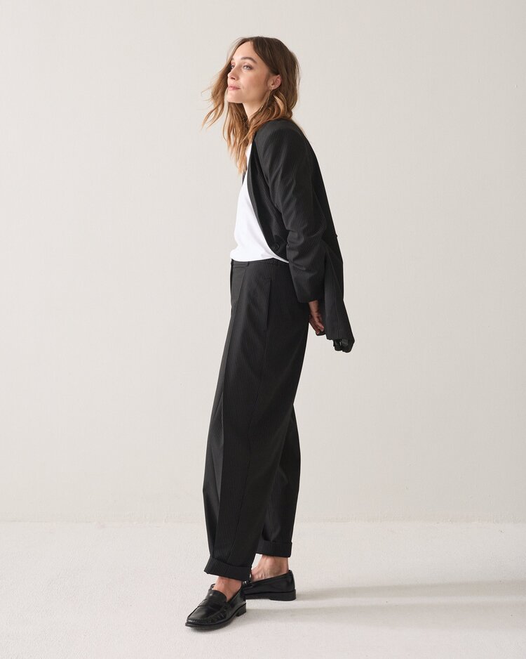 Summum Woman Trousers pinstripe black Summum Woman