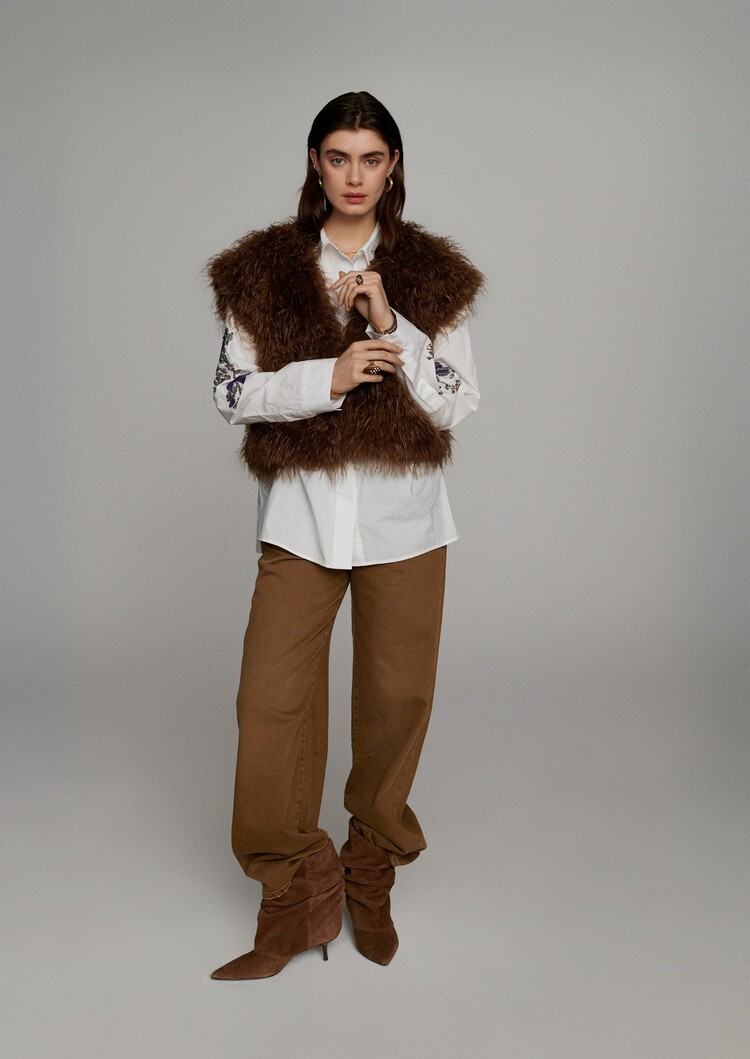Summum Woman Oversized blouse poplin sequins white Summum Woman