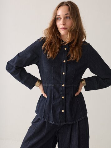 Summum Woman Denim blouse dark indigo
