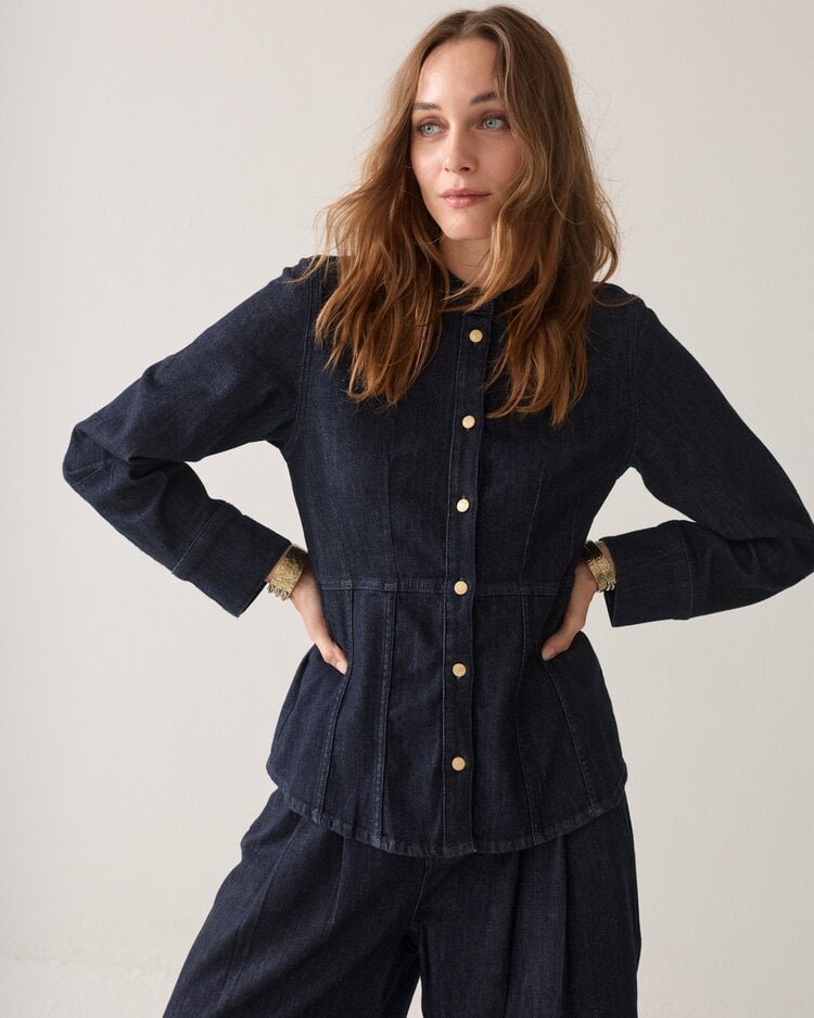 Summum Woman Denim blouse dark indigo Summum Woman