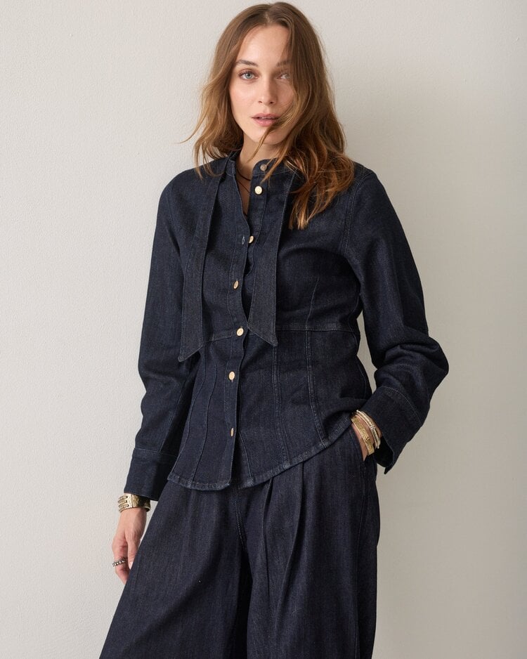 Summum Woman Denim blouse dark indigo Summum Woman