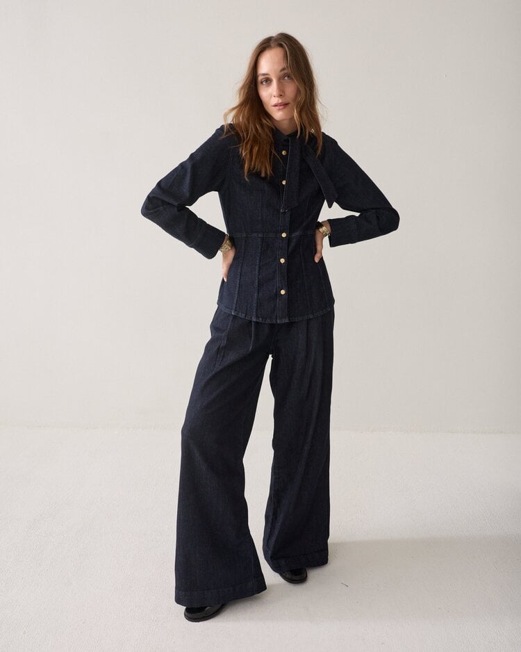 Summum Woman Denim blouse dark indigo Summum Woman