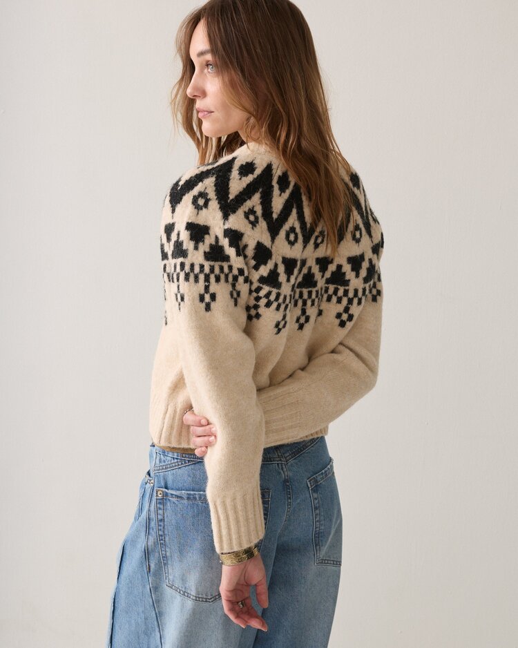 Summum Woman Cardigan fair isle knit ivory Summum Woman