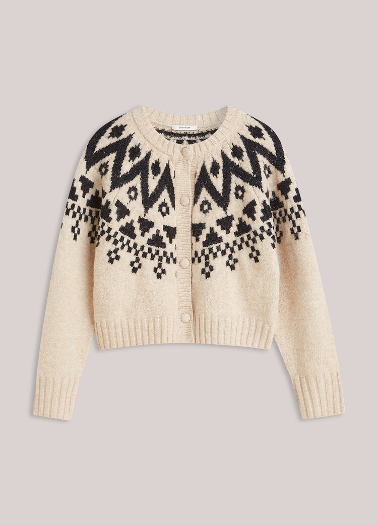 Summum Woman Cardigan fair isle knit ivory Summum Woman