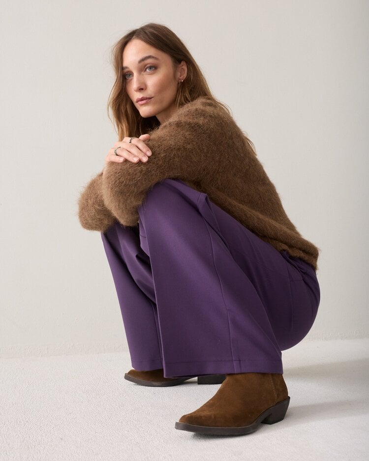 Summum Woman Trousers foam uni deep purple Summum Woman