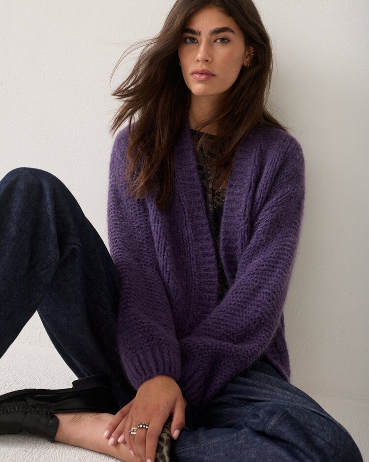 Summum Woman Oversized cardigan mohair deep purple Summum Woman