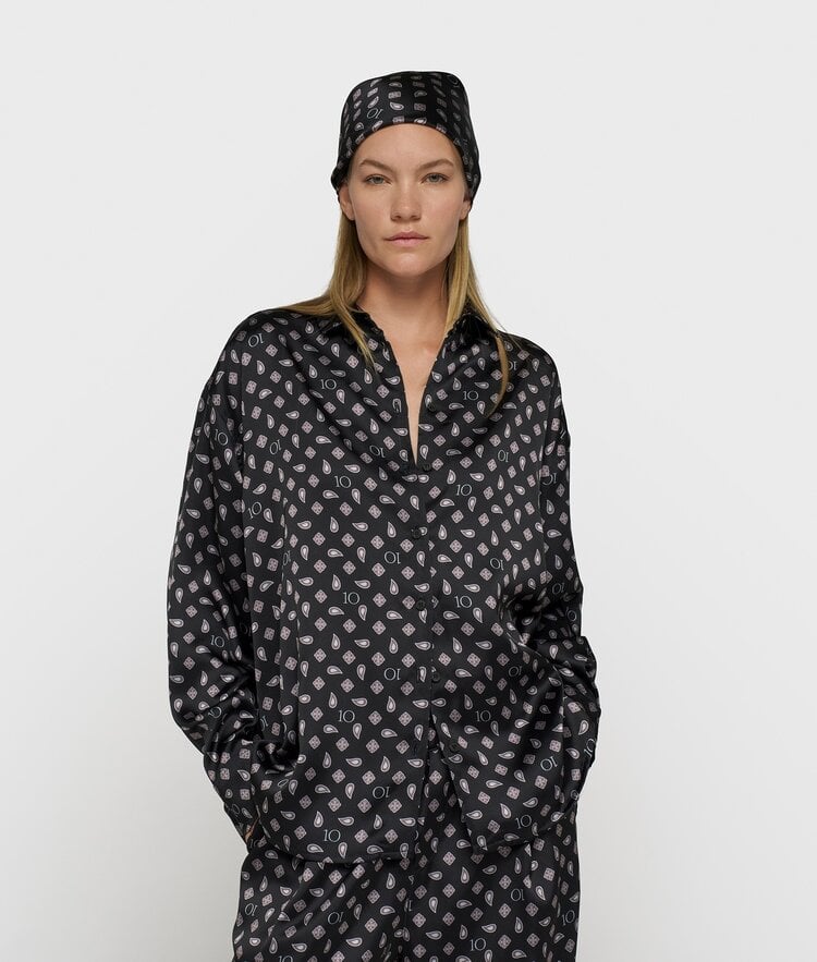 10DAYS Fluid shirt paisley black 10Days