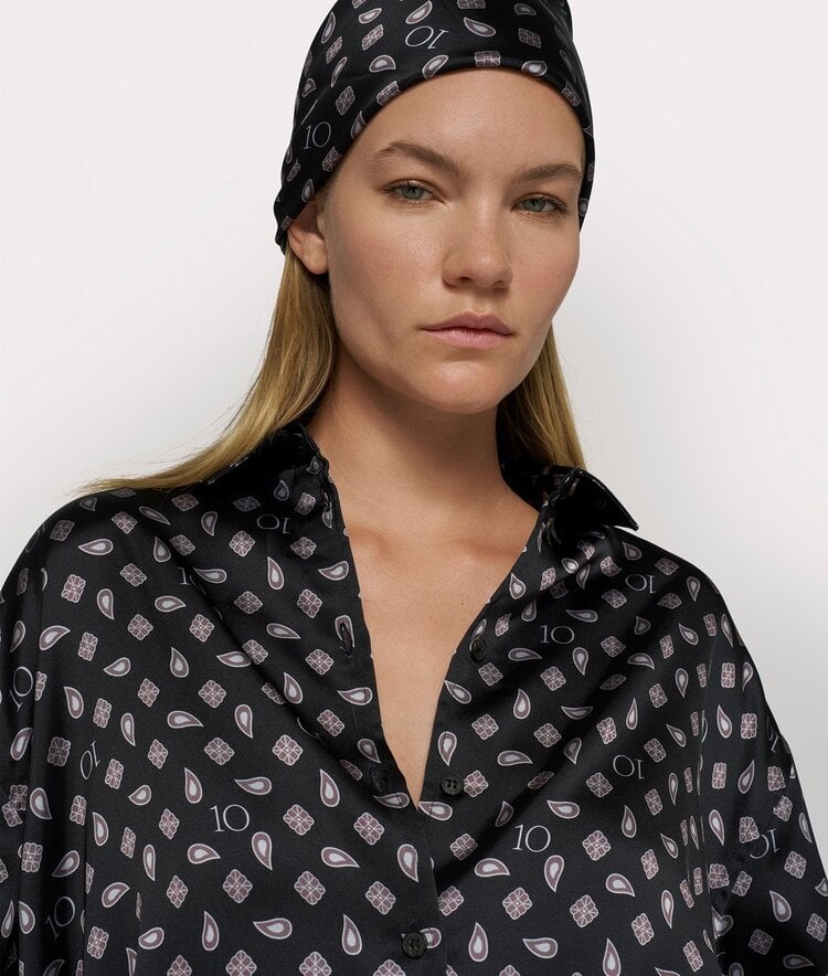 10DAYS Fluid shirt paisley black 10Days