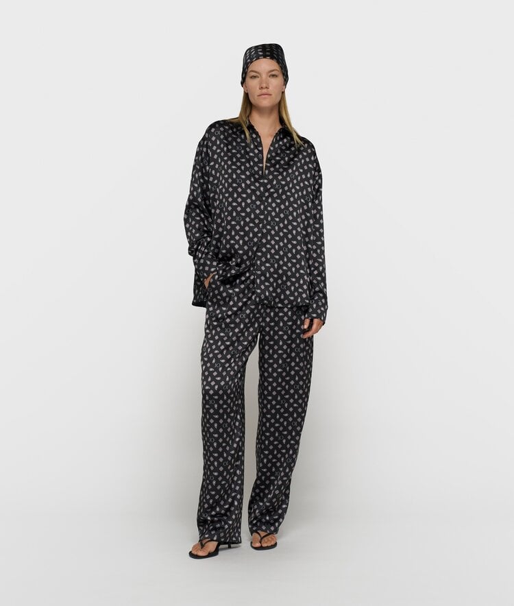 10DAYS Fluid shirt paisley black 10Days