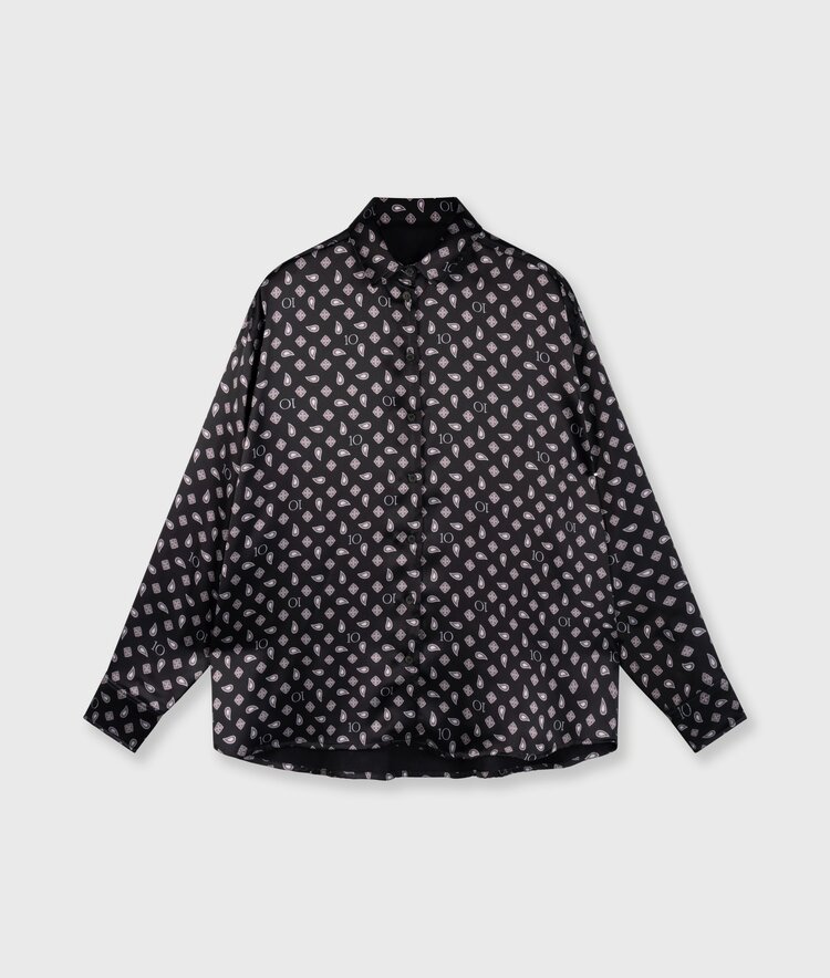10DAYS Fluid shirt paisley black 10Days