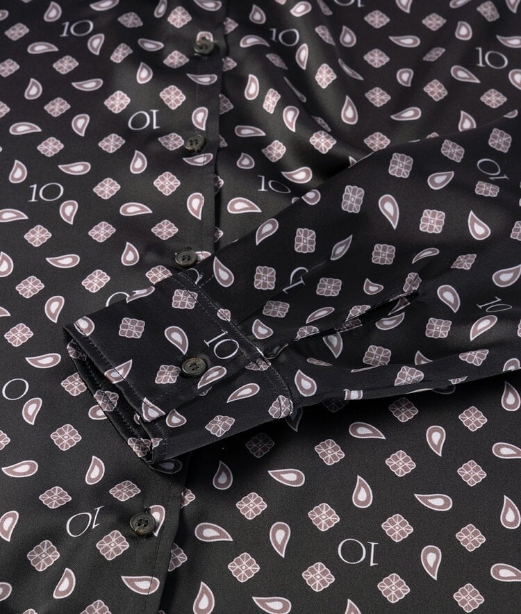 10DAYS Fluid shirt paisley black 10Days