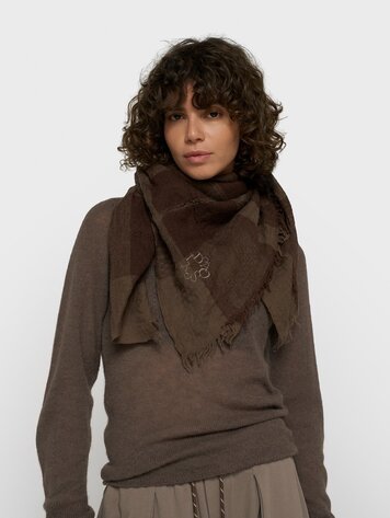 10DAYS Square wool scarf brown