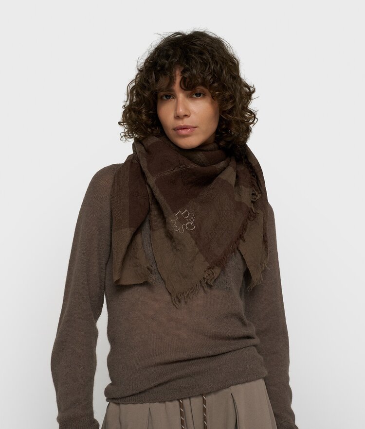 10DAYS Square wool scarf brown 10Days