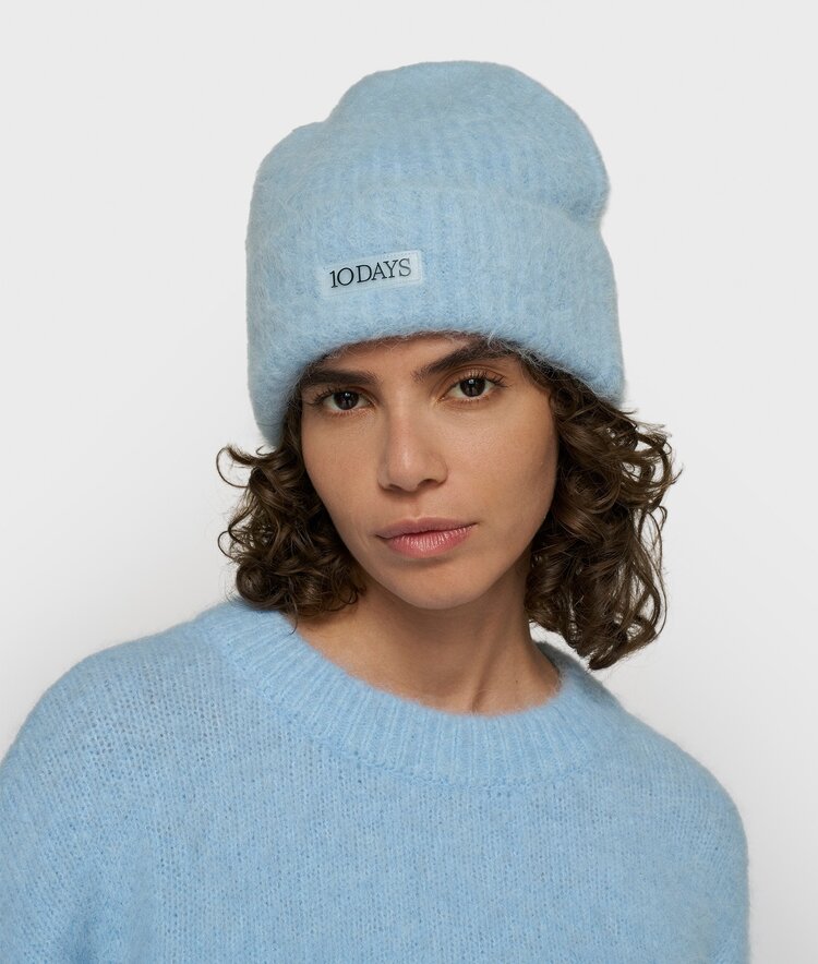 10DAYS Hairy knit beanie angel blue 10Days