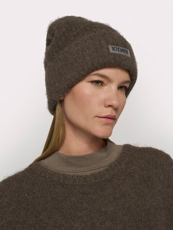10DAYS Hairy knit beanie portobello