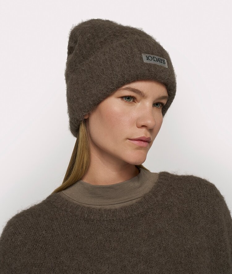 10DAYS Hairy knit beanie portobello 10Days