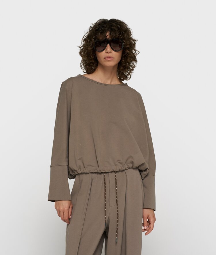 10DAYS Batwing top fleece portobello 10Days
