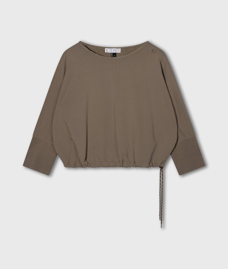 10DAYS Batwing top fleece portobello 10Days