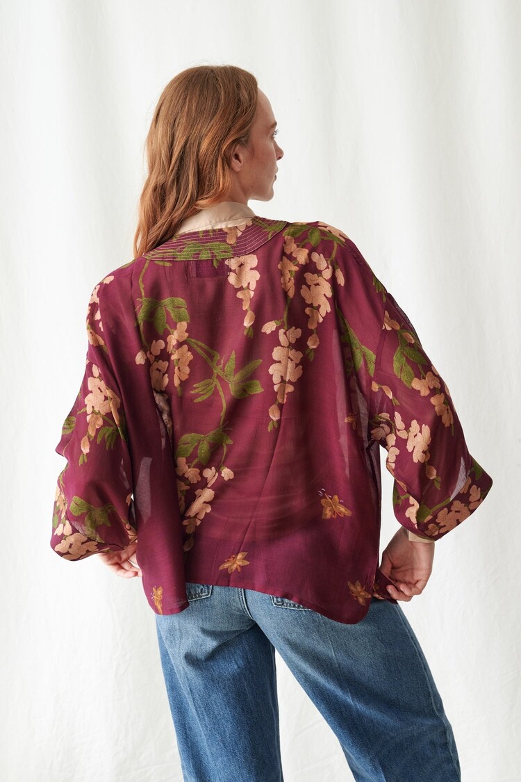 One Hundred Stars Kimono Wisteria Plum One Hundred Stars