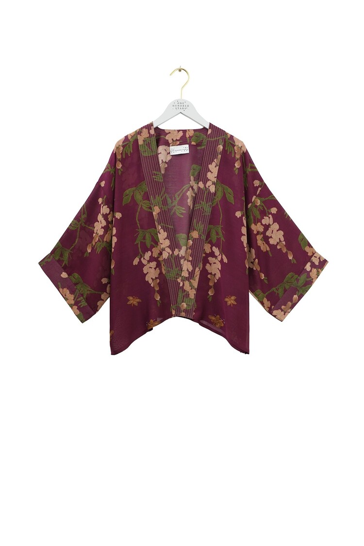 One Hundred Stars Kimono Wisteria Plum One Hundred Stars