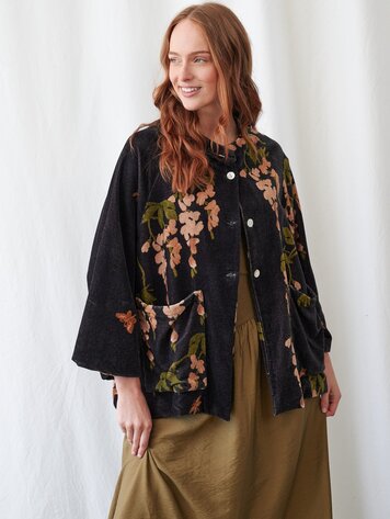 One Hundred Stars Velvet Jacket Wisteria Black