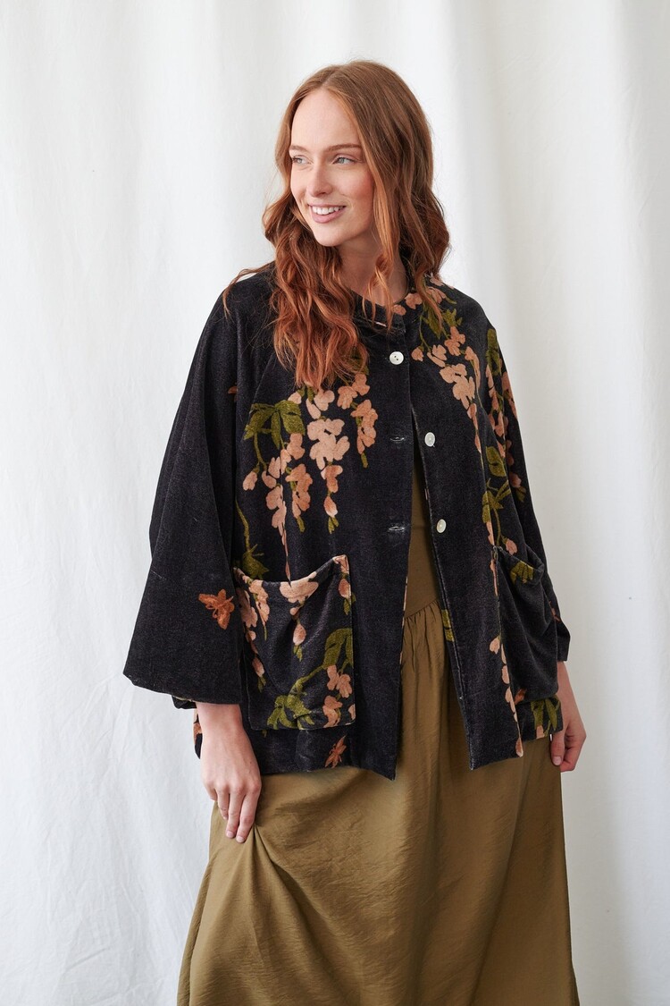 One Hundred Stars Velvet Jacket Wisteria Black One Hundred Stars