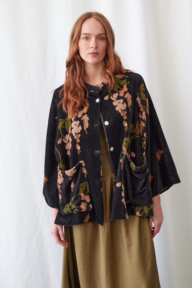 One Hundred Stars Velvet Jacket Wisteria Black One Hundred Stars
