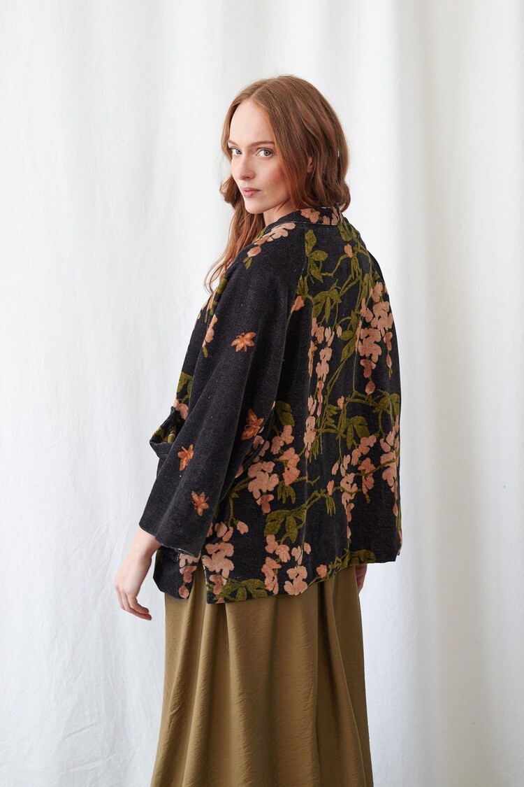 One Hundred Stars Velvet Jacket Wisteria Black One Hundred Stars