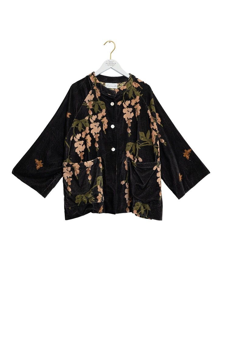 One Hundred Stars Velvet Jacket Wisteria Black One Hundred Stars