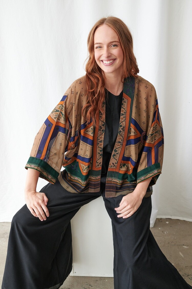 One Hundred Stars Kimono Fleur de Lys Sand One Hundred Stars