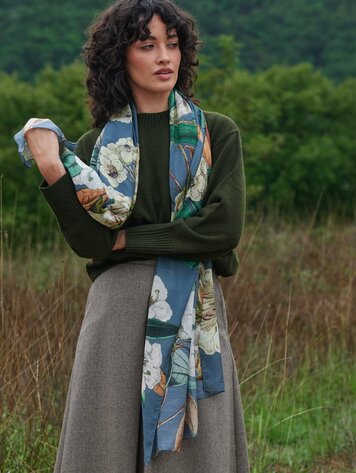 One Hundred Stars Scarf Rhodoleia Blue