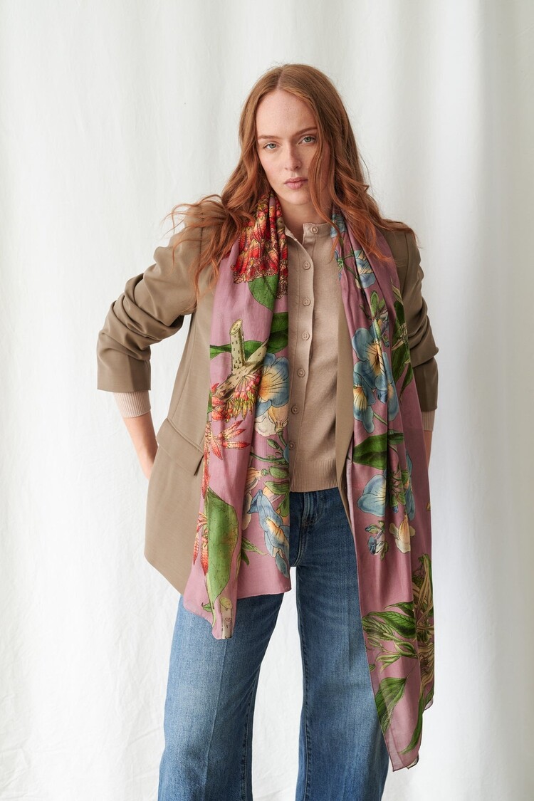 One Hundred Stars Scarf Rhodoleia Pink One Hundred Stars
