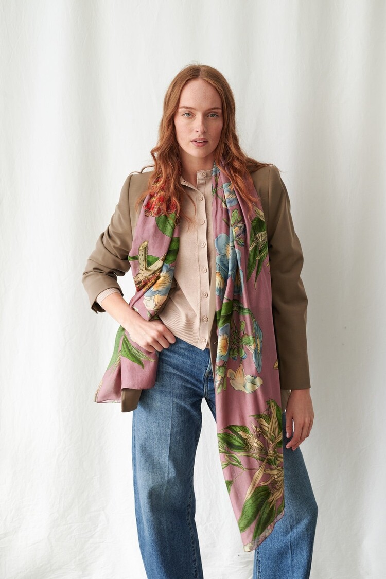 One Hundred Stars Scarf Rhodoleia Pink One Hundred Stars