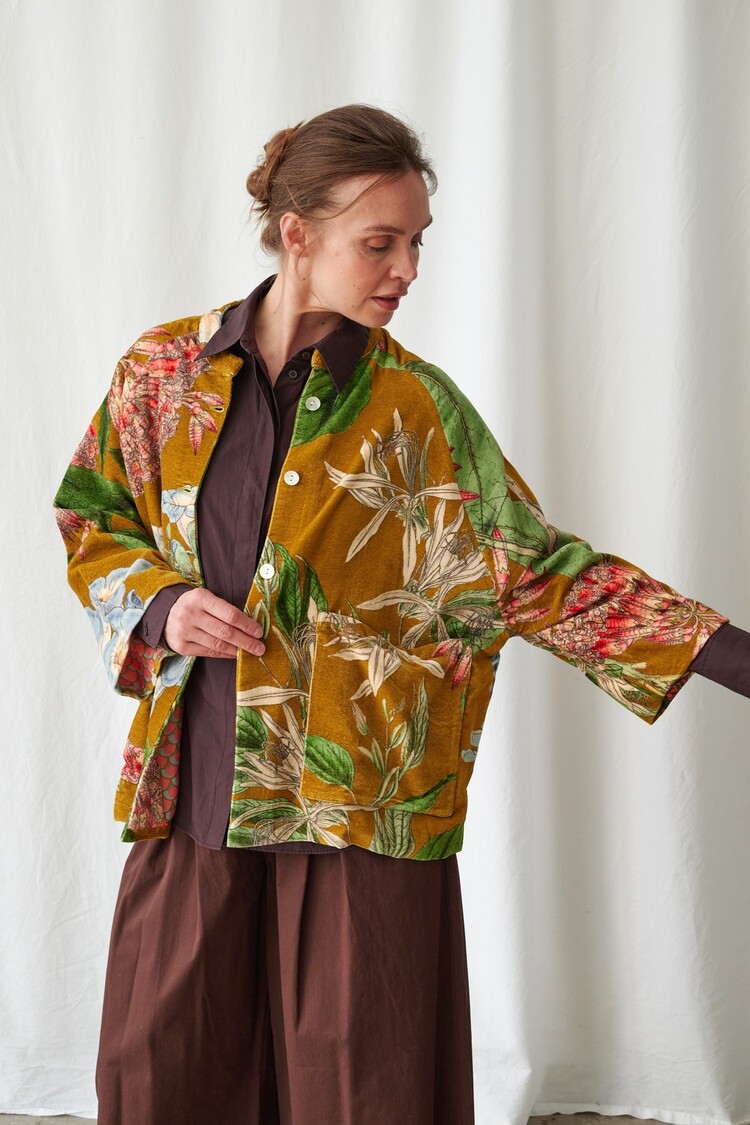 One Hundred Stars Velvet Jacket Rhodoleia Gold One Hundred Stars