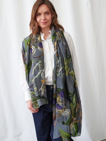 One Hundred Stars Scarf Orchid Grey