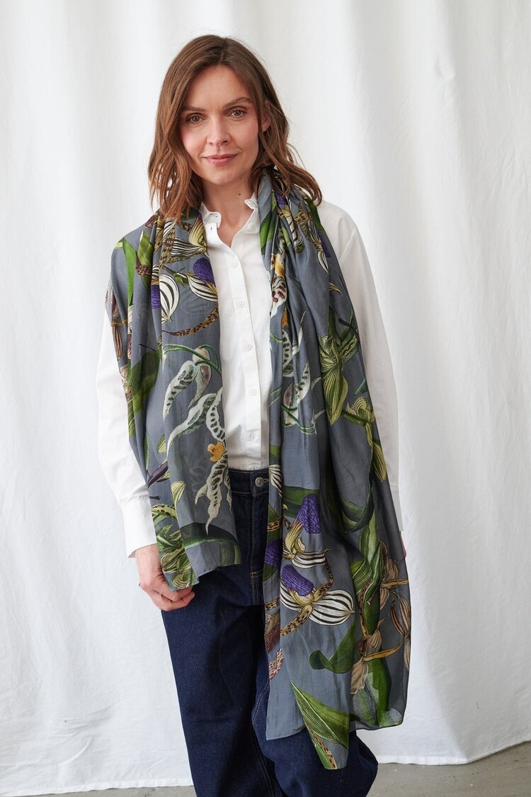 One Hundred Stars Scarf Orchid Grey One Hundred Stars