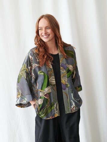 One Hundred Stars Kimono Orchid Grey