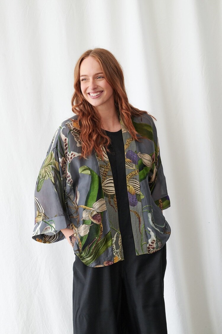One Hundred Stars Kimono Orchid Grey One Hundred Stars