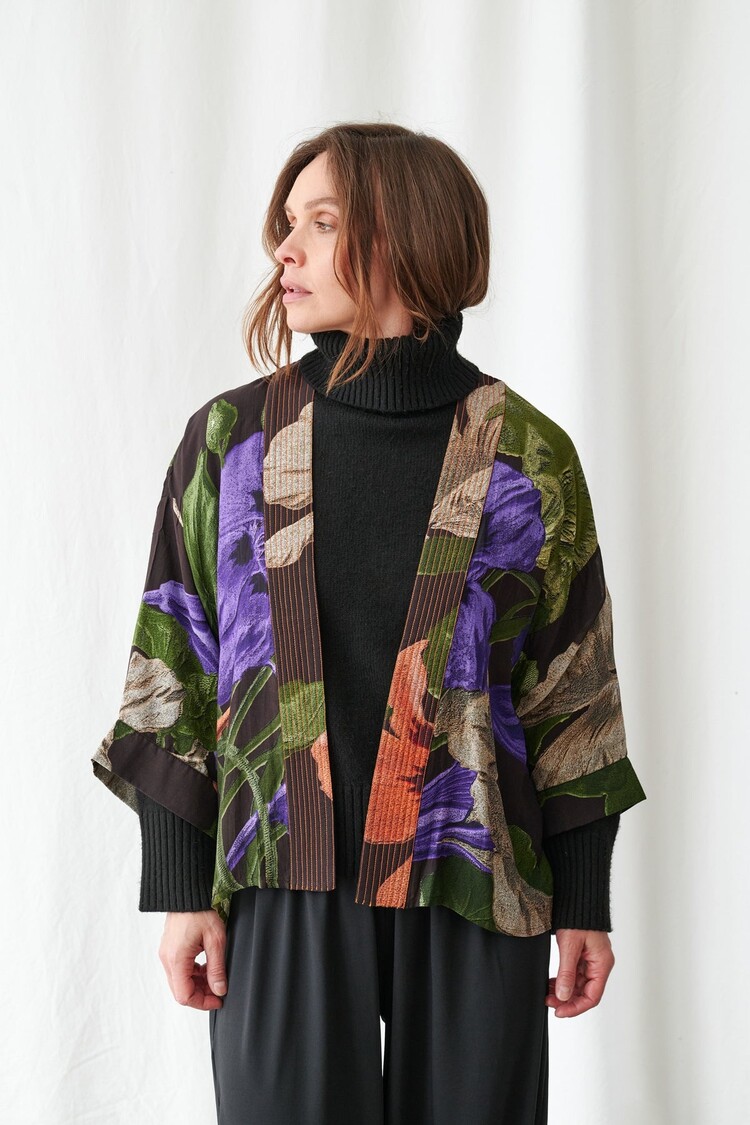 One Hundred Stars Kimono Nasturtium Black One Hundred Stars