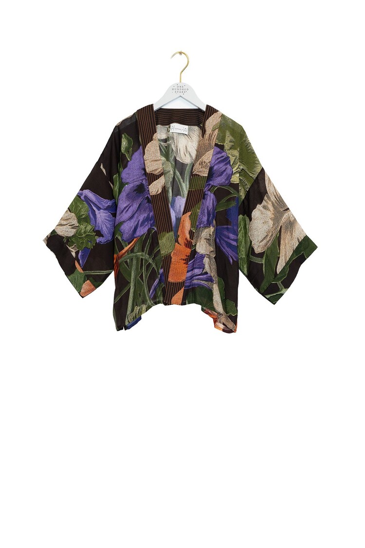 One Hundred Stars Kimono Nasturtium Black One Hundred Stars
