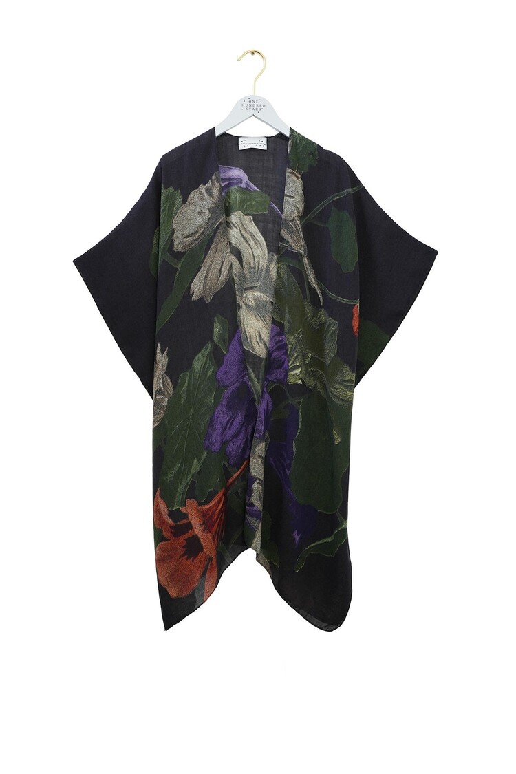 One Hundred Stars Wool Throwover Nasturtium Black One Hundred Stars