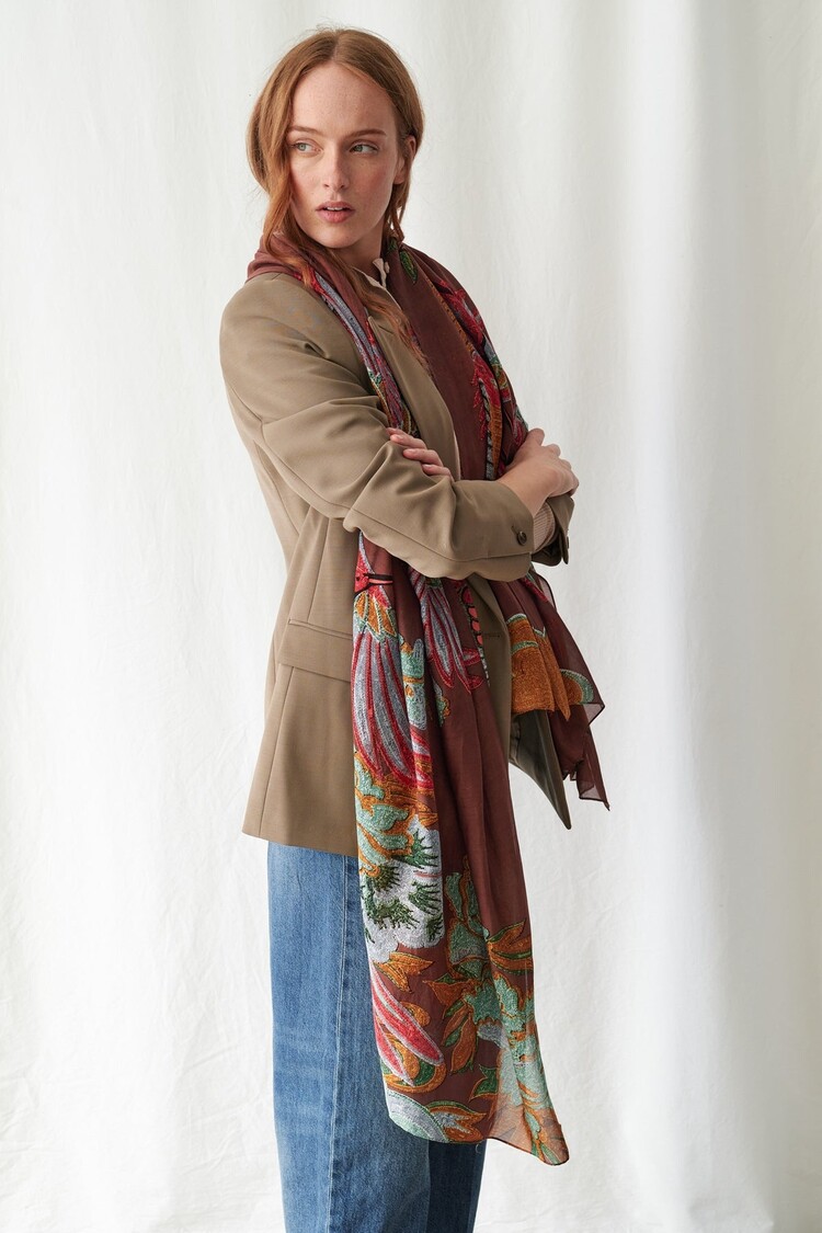 One Hundred Stars Scarf Crane Brown One Hundred Stars